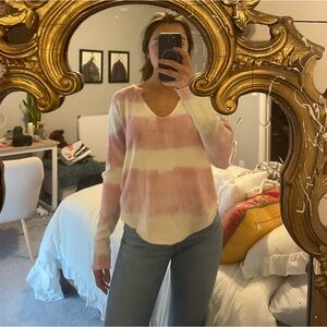 Free People tie dye pink and white sweater